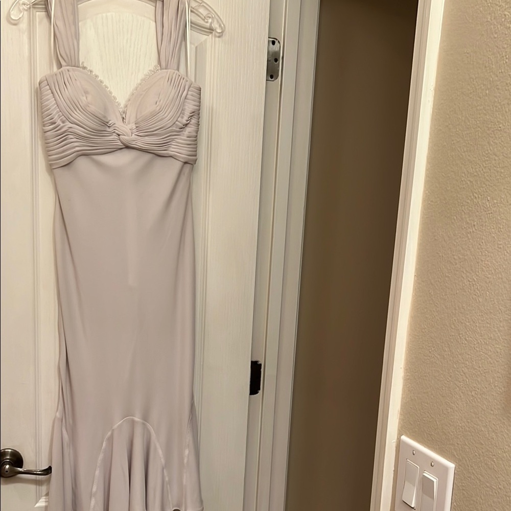 Elegant White Dress with Ruched Bodice